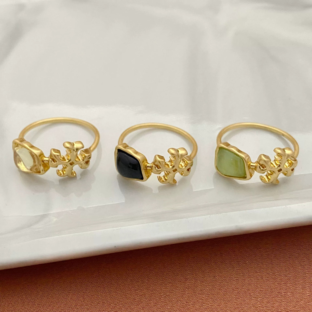Tory Burch Mini Acrylic Inlaid Letter Ring Metal
